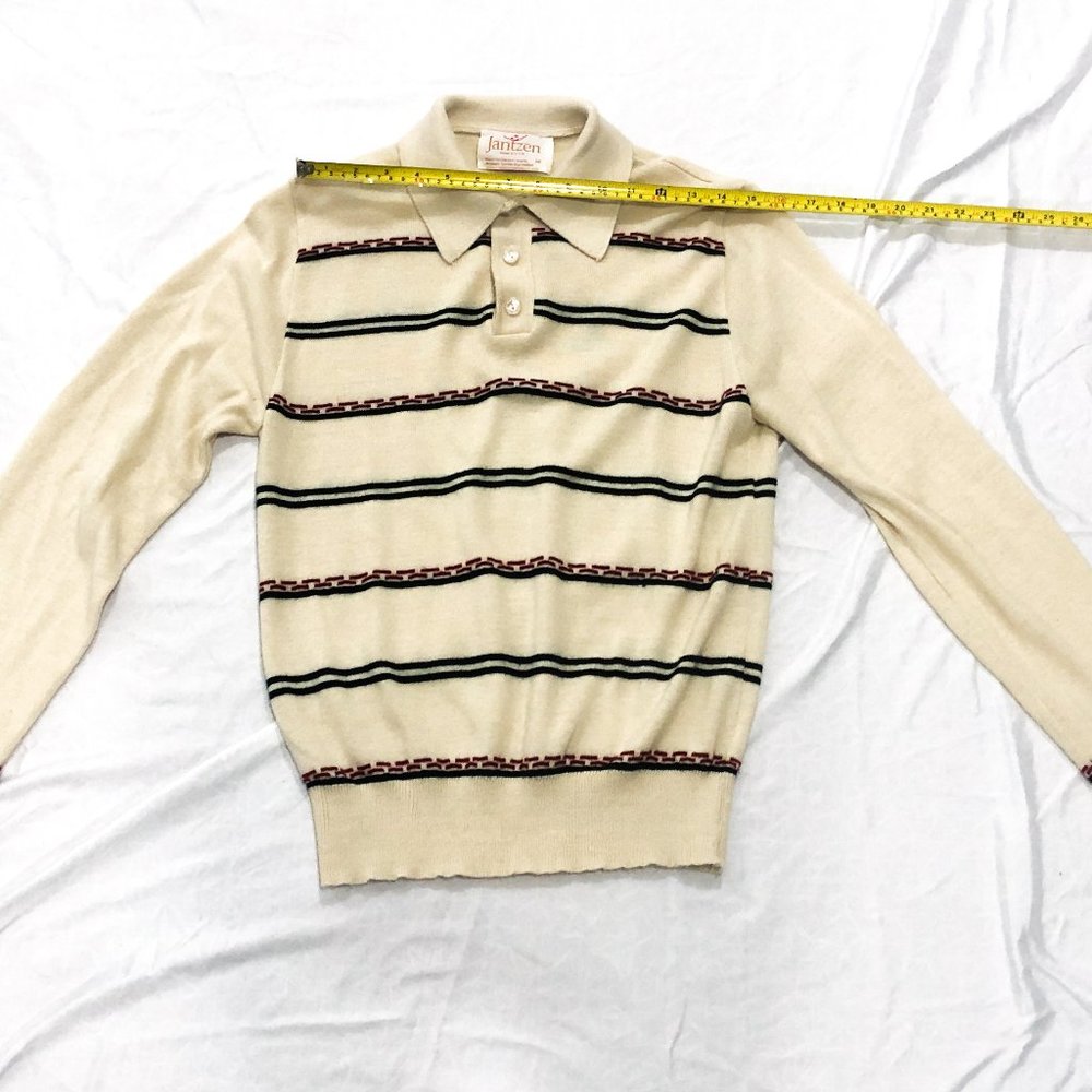 Vintage Jantzen stripped button sweater medium